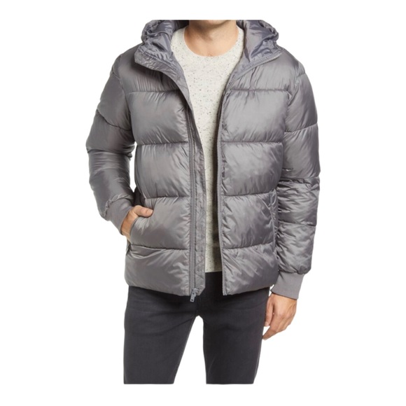 Nordstrom Other - B904 NWT Nordstrom grey pearl puffer jacket zipper side pockets size L